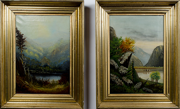 American School Landscapes Oil on