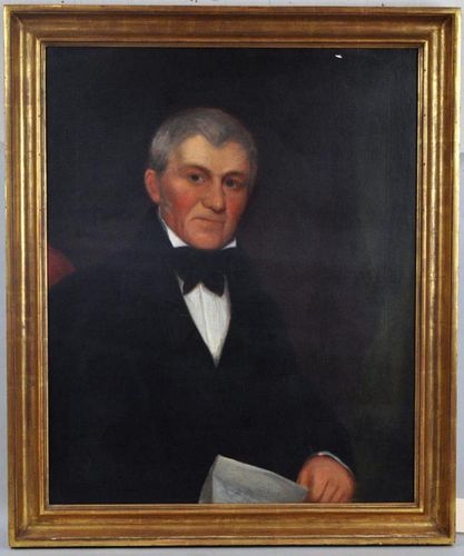 AMERICAN SCHOOL, O/C PORTRAIT OF
