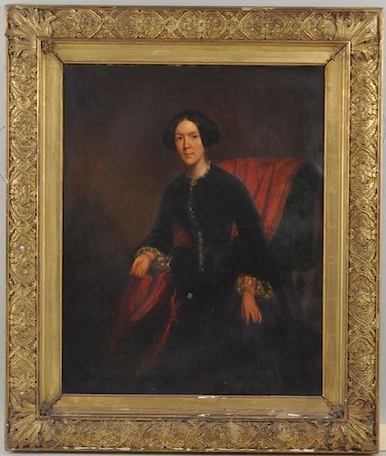 AMERICAN SCHOOL, O/C PORTRAIT OF