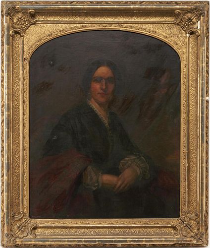 AMERICAN SCHOOL O/C PORTRAIT OF