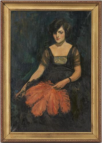 AMERICAN SCHOOL O/C PORTRAIT