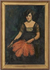 AMERICAN SCHOOL O/C PORTRAIT P