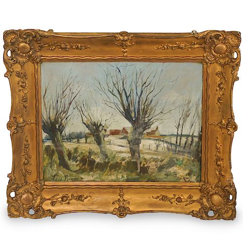 AMERICAN SCHOOL OIL ON PANEL "RURAL