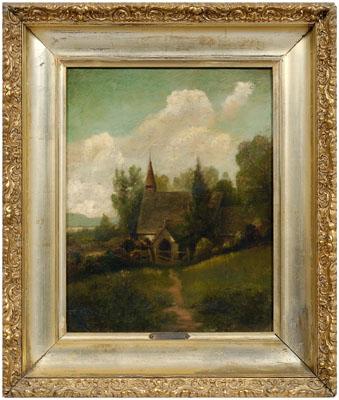 American School painting, church at
