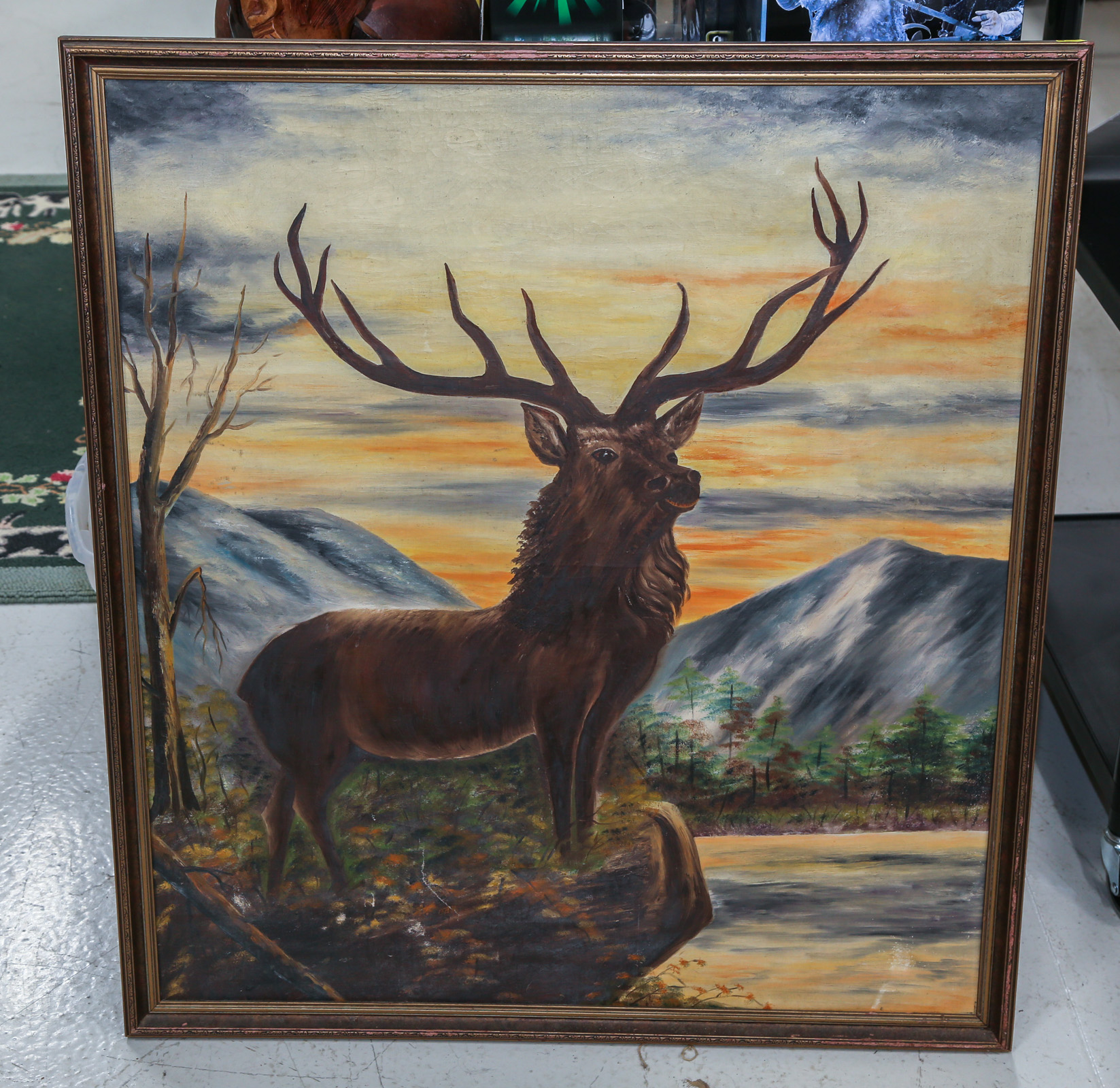 AMERICAN SCHOOL. PAINTING OF AN ELK