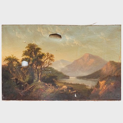 AMERICAN SCHOOL: RIVER VIEWOil on