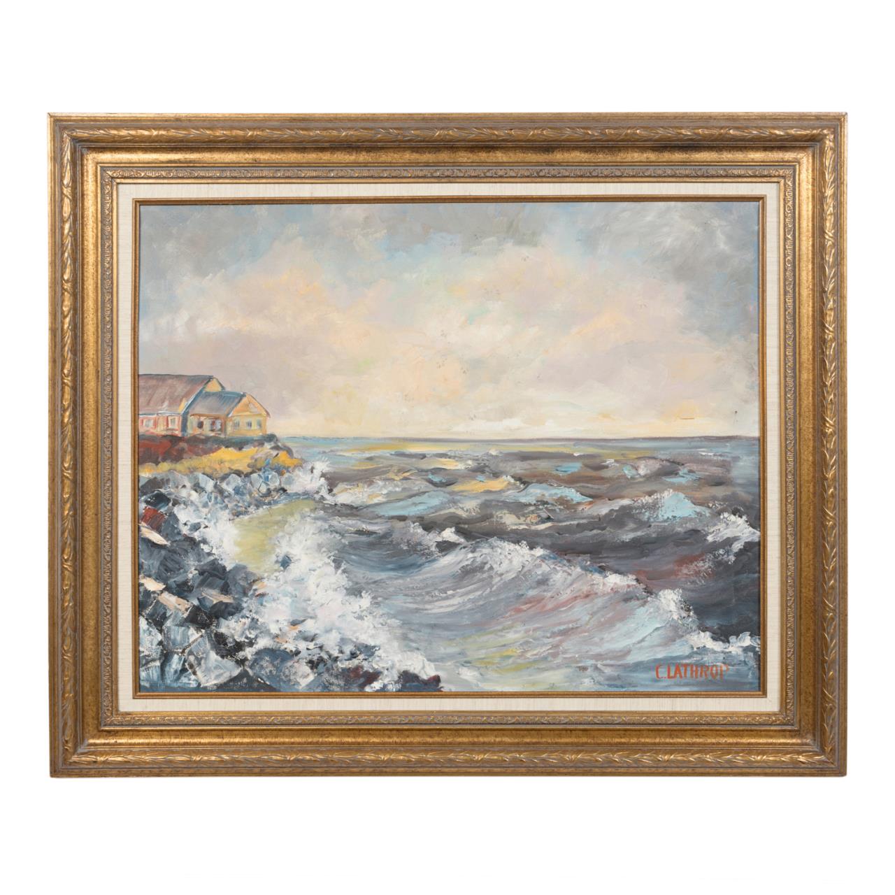AMERICAN SCHOOL SEASCAPE W/ ROCKY