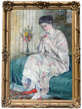 AMERICAN SCHOOL, WOMAN IN KIMO