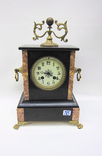 AMERICAN SHELF CLOCK cased in slate
