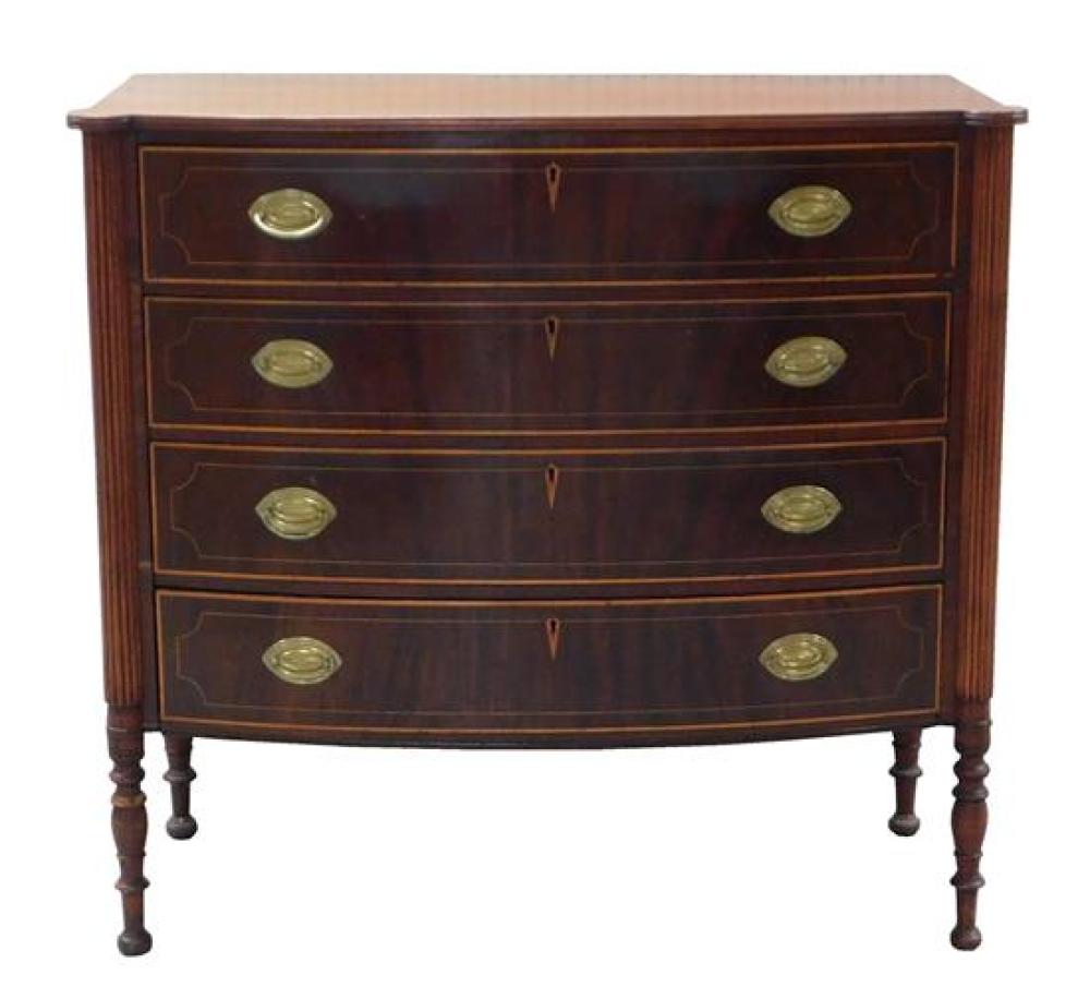 AMERICAN SHERATON BOWFRONT CHEST,