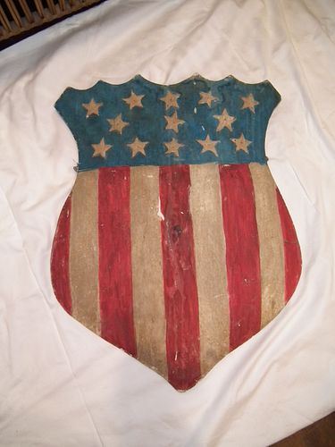 AMERICAN SHIELD WOOD PLAQUE20th