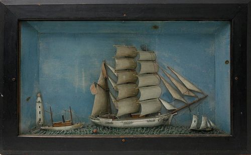AMERICAN SHIP'S DIORAMA, CIRCA