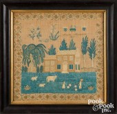 AMERICAN SILK ON LINEN SAMPLER