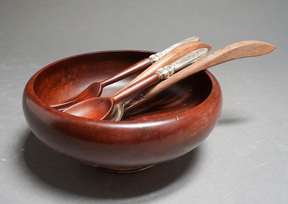 AMERICAN SILVER AND WOOD BOWL AND