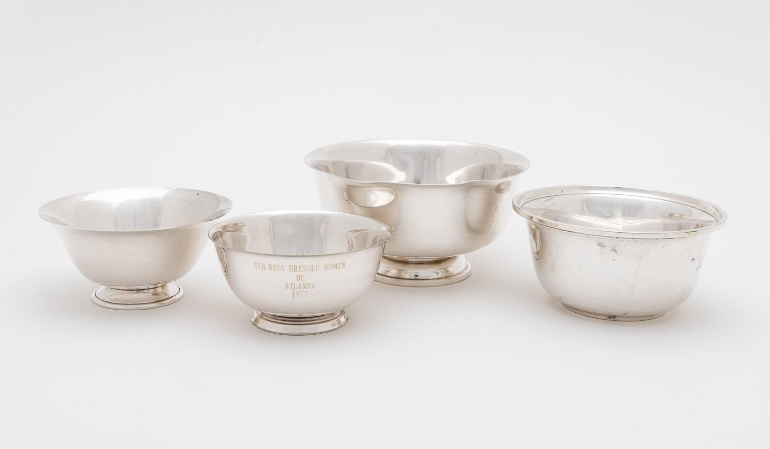 AMERICAN SILVER BOWLS, THREE