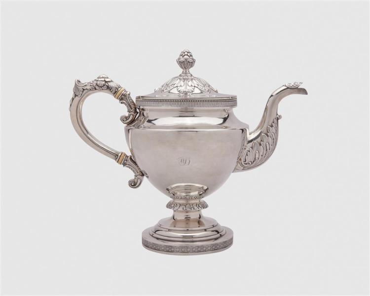 AMERICAN SILVER COFFEE POT,