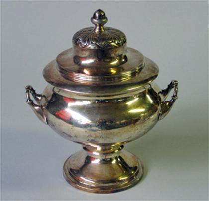 American silver covered sugar bowl