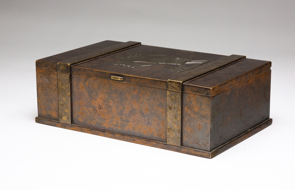 AMERICAN "SILVER CREST" HUMIDOR.