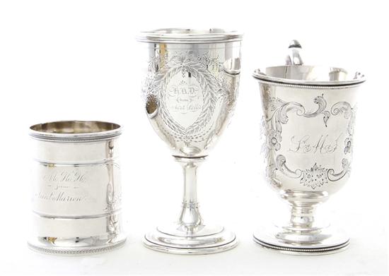 American silver cups and goblet