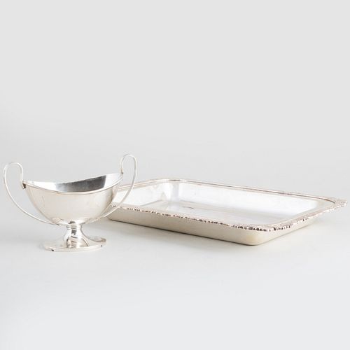 AMERICAN SILVER ENTREE DISH AND A
