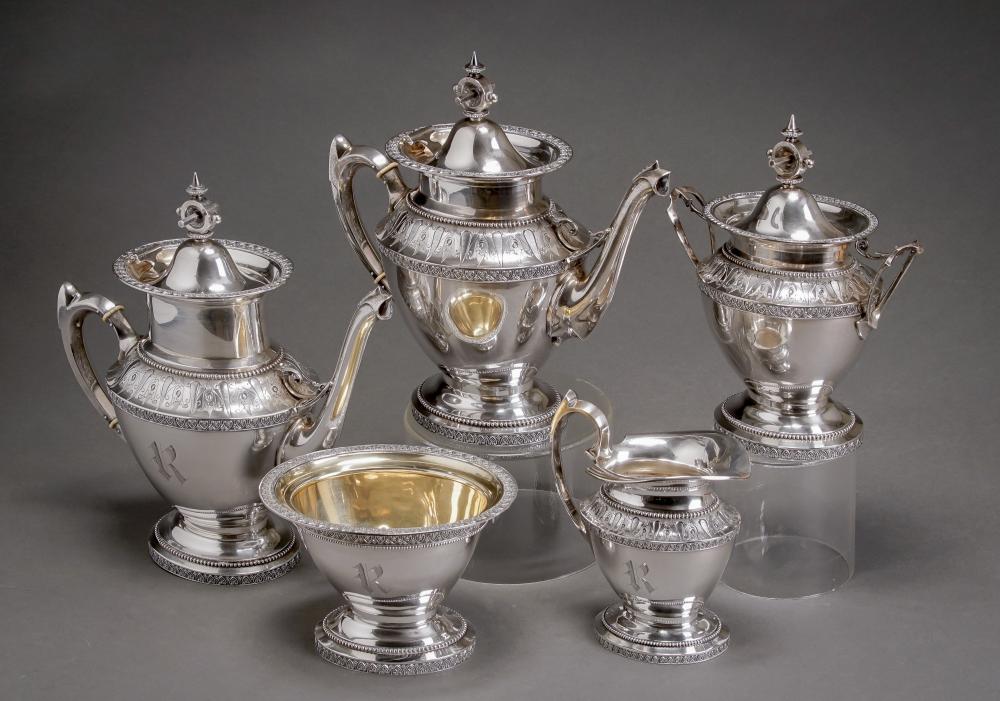 AMERICAN SILVER FIVE-PIECE COFFEE