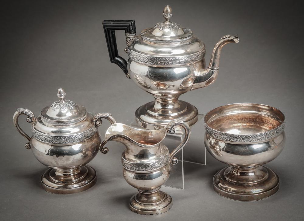 AMERICAN SILVER FOUR-PIECE TEA