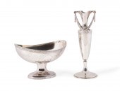AMERICAN SILVER GREEK KEY VASE
