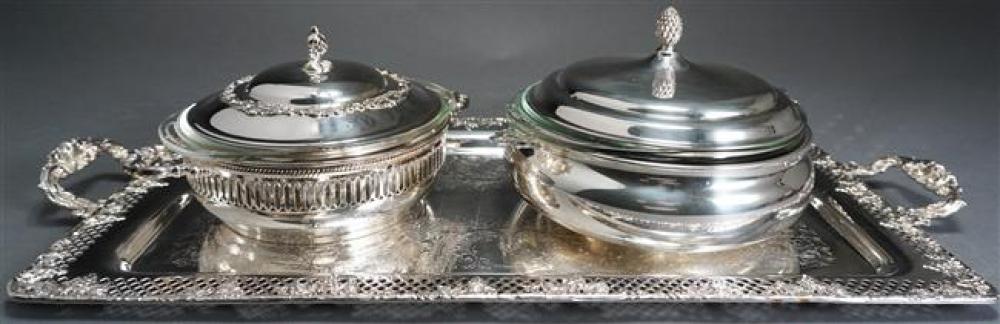 AMERICAN SILVER PLATE TWO-HANDLE