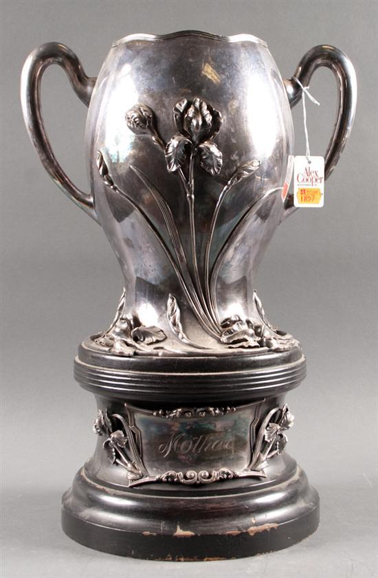 American silver-plated urn,