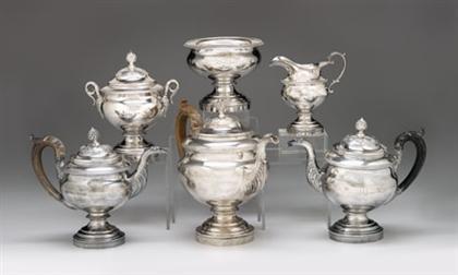 American silver six-piece tea and