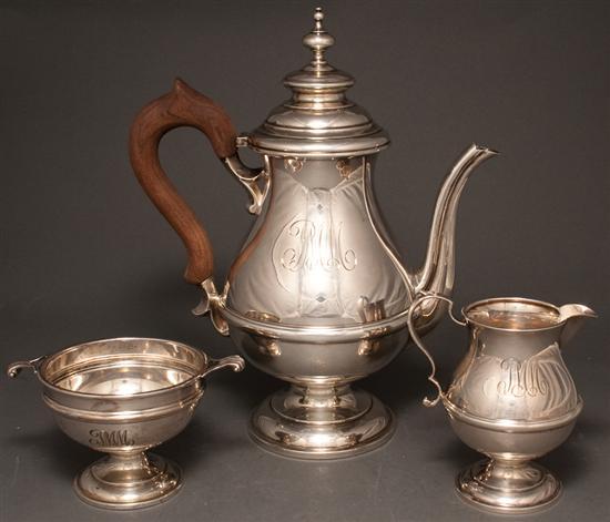 American silver three-piece