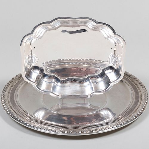 AMERICAN SILVER TRAY AND SHAPED