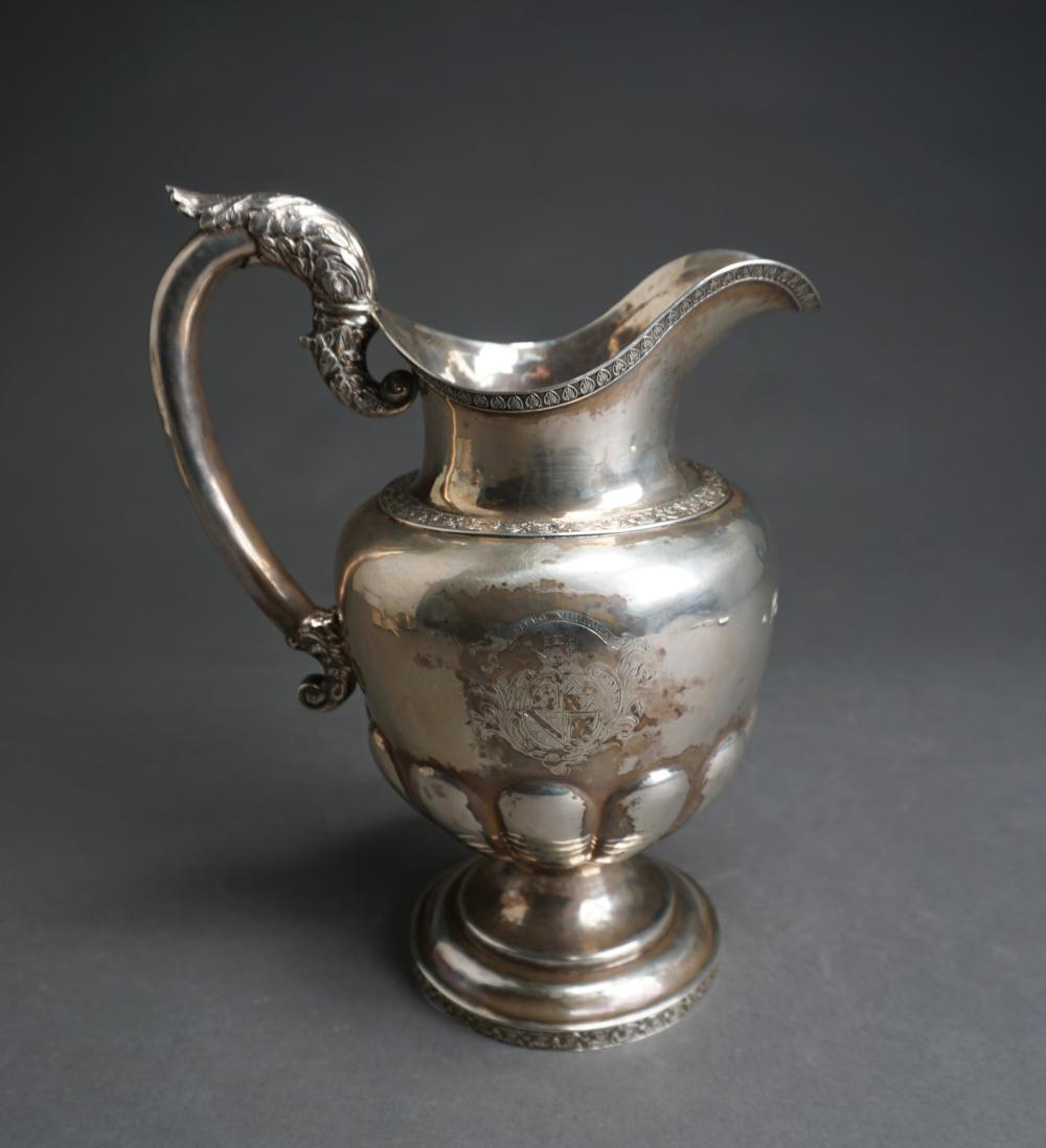 AMERICAN SILVER WATER PITCHER, JOHN