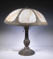 AMERICAN SLAG GLASS LAMP Ca. 1