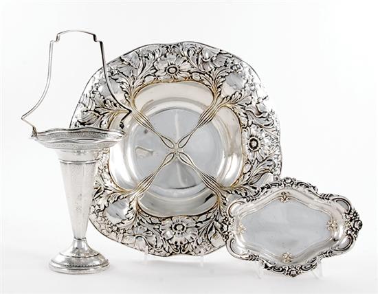 American sterling bowls and vase