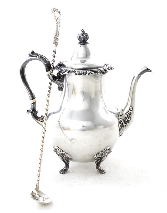 American sterling coffeepot and