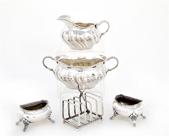 American sterling creamer set salts