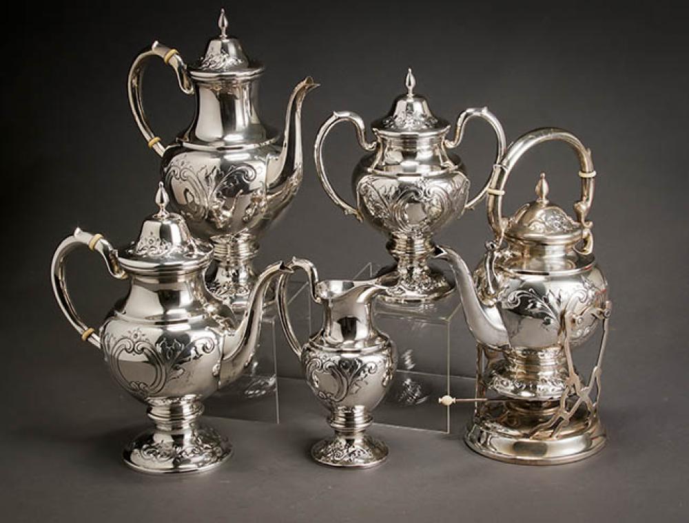 AMERICAN STERLING FIVE-PIECE COFFEE