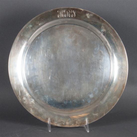 American sterling silver round tray