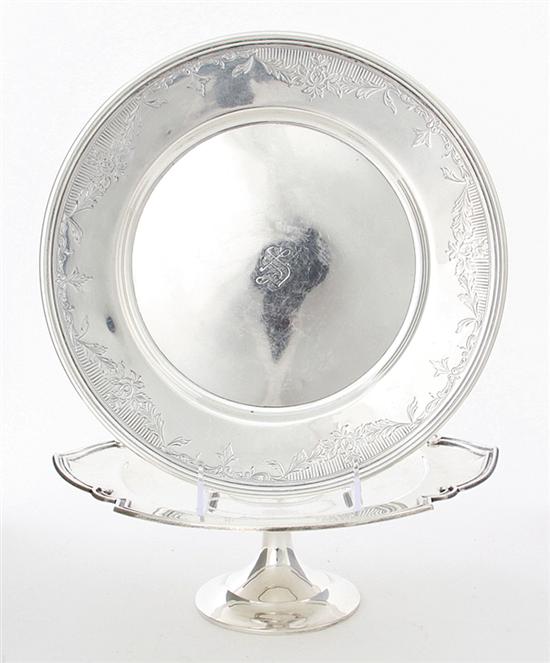 American sterling tazza and tray
