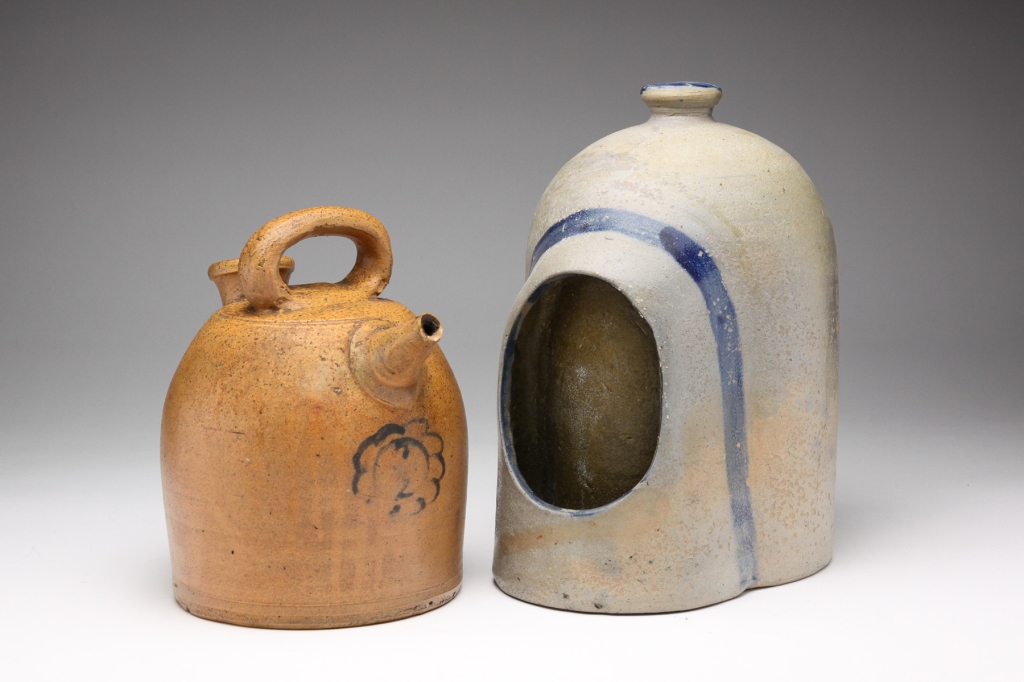 AMERICAN STONEWARE BATTER JUG AND