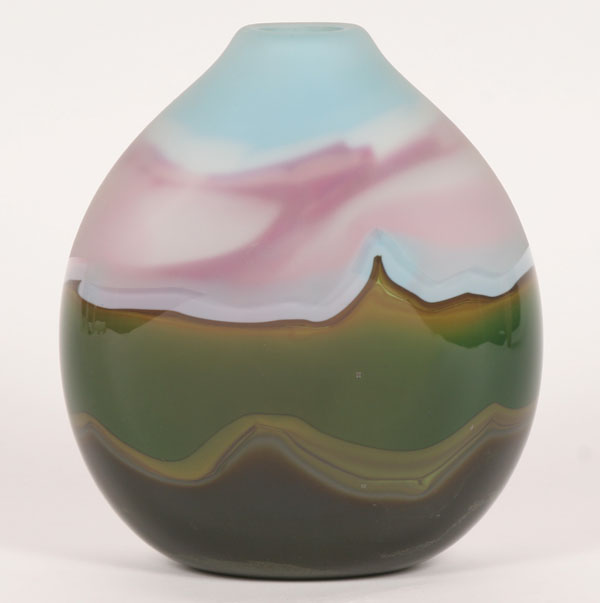American studio glass vase;
