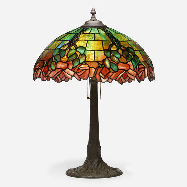 American. Table lamp with roses. c.