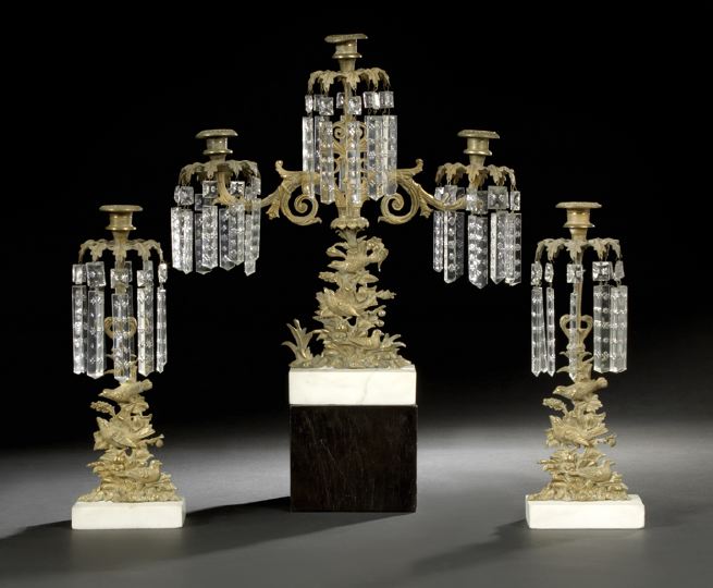 American Three-Piece Gilt-Lacquered