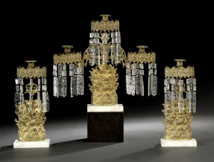 American Three-Piece Gilt-Lacquered