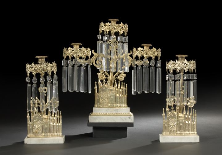 American Three-Piece Gilt-Lacquered