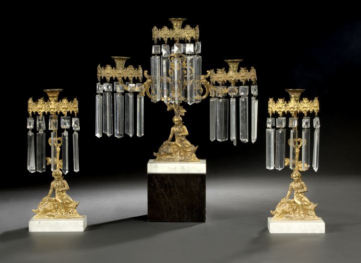 American Three-Piece Gilt-Lacquered