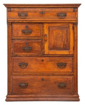 AMERICAN TIGER OAK CHEST OF DR