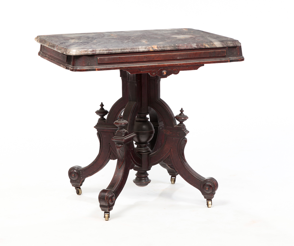 AMERICAN VICTORIAN PARLOR TABLE.