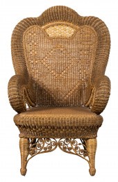 AMERICAN VICTORIAN WICKER ARMC